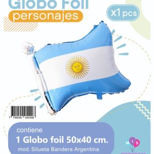 Globo silueta bandera argentina blister 50x40 cm x1