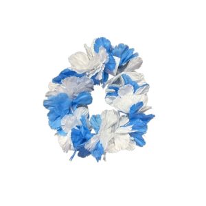 Pulsera luminosa flores grande celeste y blanco x1