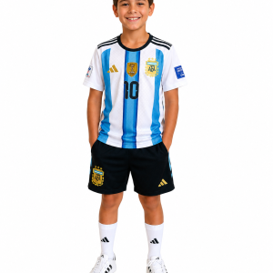 CAMISETA TITULAR ARGENTINA INFANTIL + SHORT X1