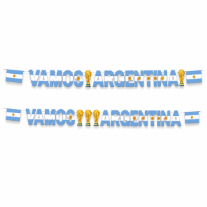 Banderin argentina copa del mundo 2.40mts x1