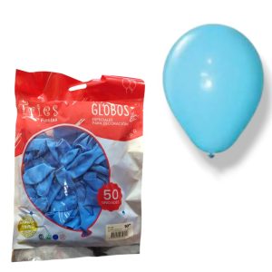 Globo de latex tries celeste x50 10" x1