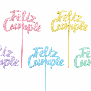 Topper estandar feliz cumple pastel gibriado para torta x1