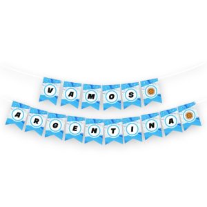 Banderin vamos argentina con confetti x1