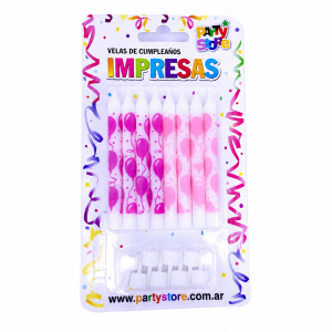 Vela Impresa Globos x8