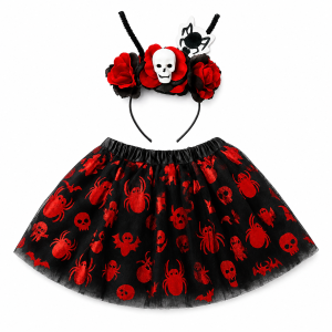 SET VINCHA + TUTU CALAVERA X1