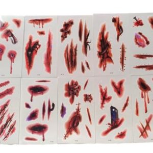 Tatuajes temportales heridas halloween x10 (varios modelos)