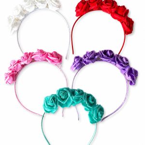 Vincha 5 flores goma eva x12