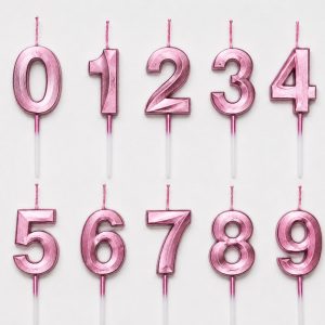 VELA NUMERO METALIZADA ROSA GOLD X1