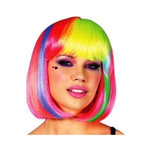 Peluca carre multicolor x1