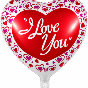 Globo forma corazon i love you corazoncitos 18" x1