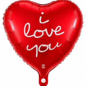Globo forma corazon i love you rojo 18" x1