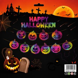 Guirnalda Papel Calabazas Multicolor X1