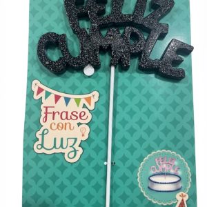 Cartel Feliz cumpleaños Para Torta Luminoso X1