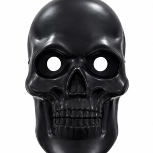 Careta Calavera Negra Plastica X1