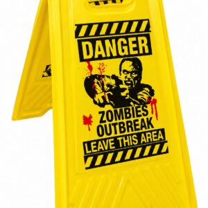 Cartel de Piso Danger Zombies x1