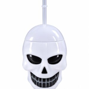 VASO CON TAPA Y SORBETE CALAVERA X1