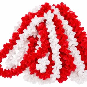 Collar Hawaiano Rojo y Blanco x1